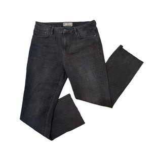 Free People Cropped Fringe Gray Denim Jeans